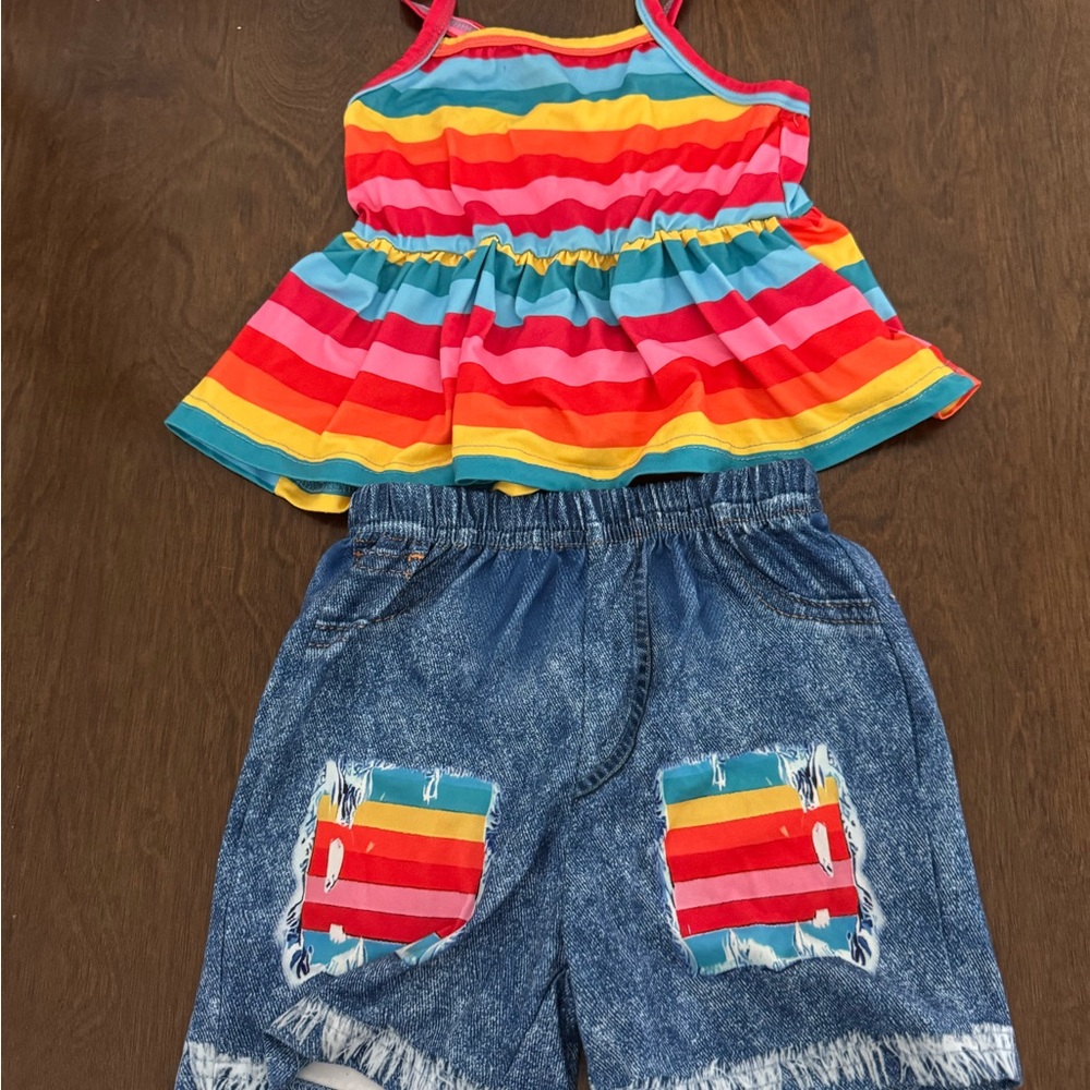 Colorful Kids Denim Shorts